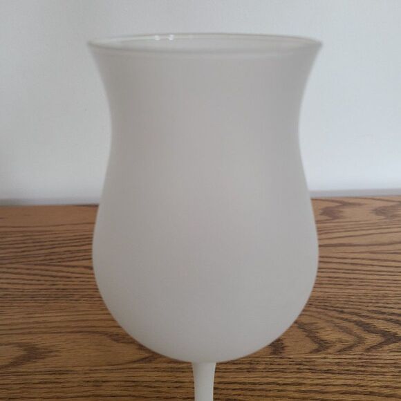 Vintage Frosted Glass Crystal Wine or Water Goblet Drinkware Candle or Crafting - Picture 5 of 13